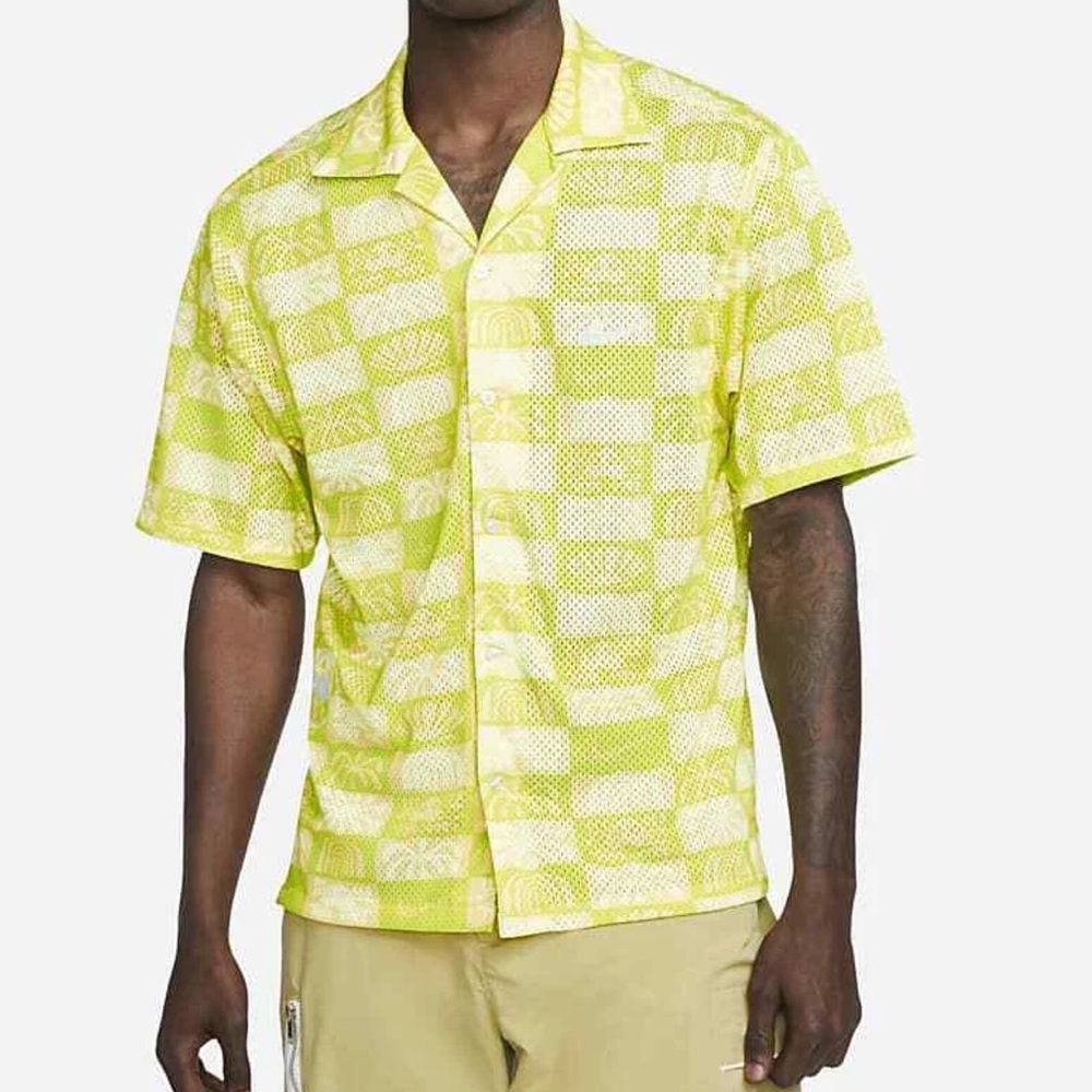Nike Men's Spring Break Mesh Short Sleeve Button-Up Camp Shirt